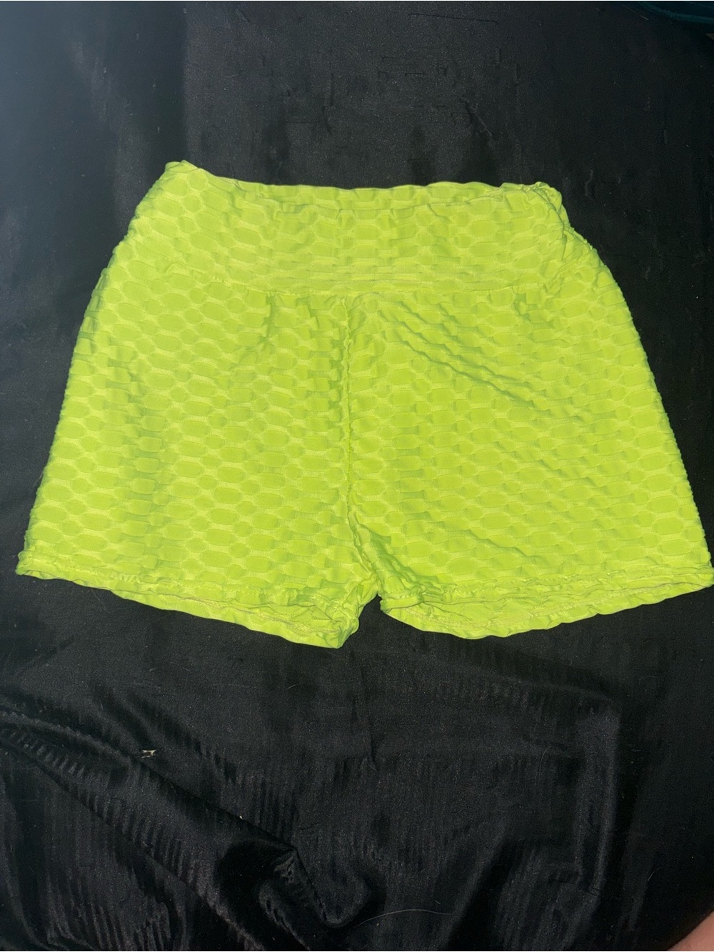 Neon Lime Textured Women's Shorts